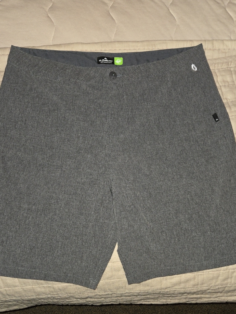 Quiksilver Men's Heather Gray Flat Front Boardshorts